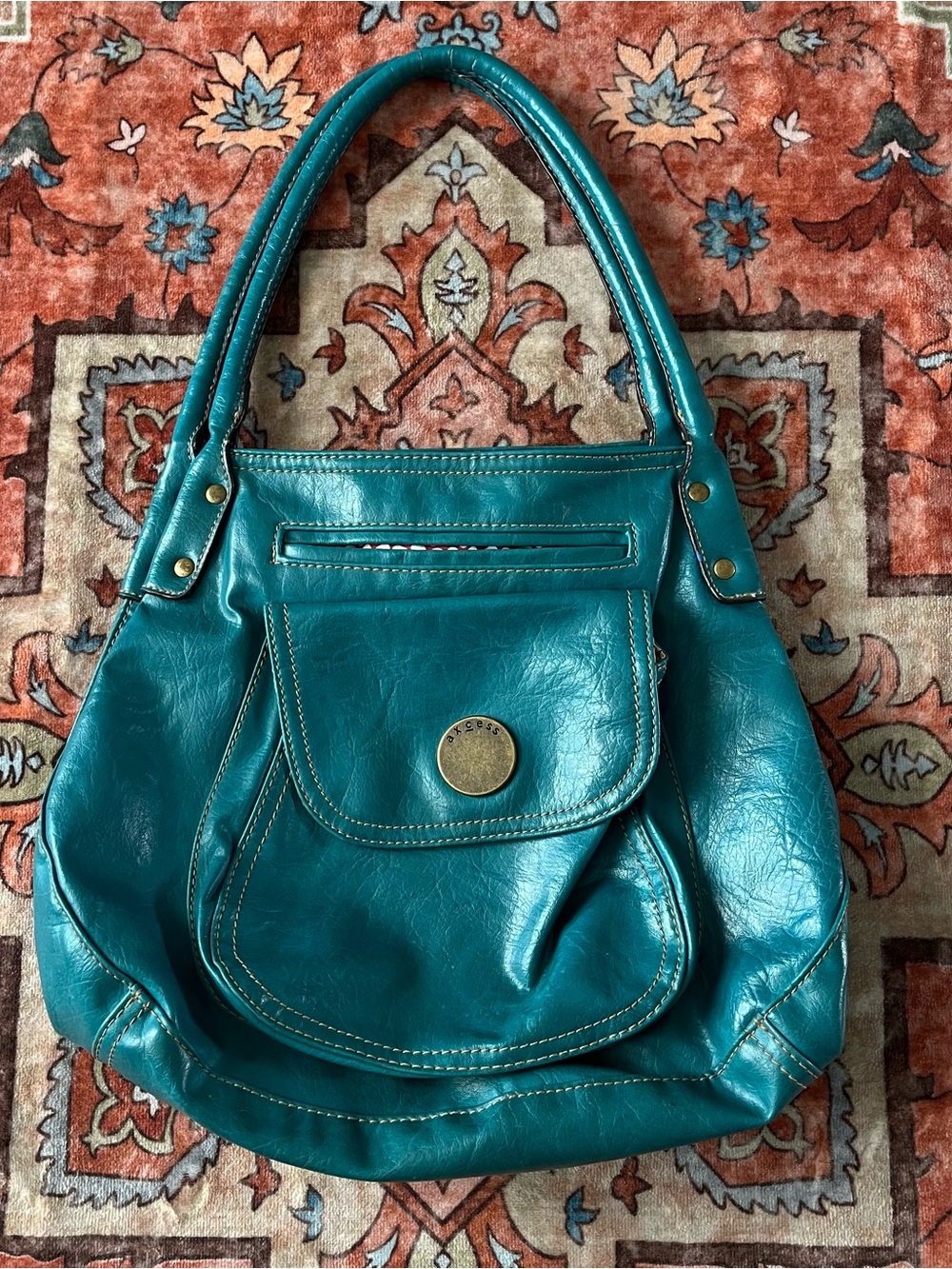 Axcess Y2K Turquoise Shoulder Purse